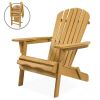 All Weather Adirondack Large Foldable Chair - Natural Finish