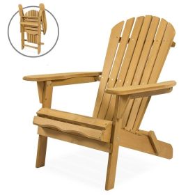 All Weather Adirondack Large Foldable Chair - Natural Finish