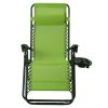 Set of 2 Green Folding Outdoor Zero Gravity Lounge Chair Recliners