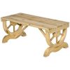 Outdoor Farmhouse Patio Backyard 2-Person Garden Bench in Natural Wood Finish