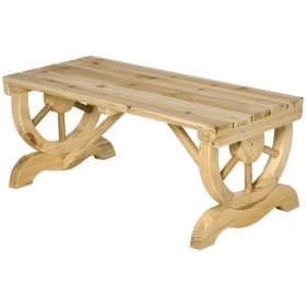 Outdoor Farmhouse Patio Backyard 2-Person Garden Bench in Natural Wood Finish
