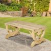Outdoor Farmhouse Patio Backyard 2-Person Garden Bench in Natural Wood Finish