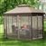 Outdoor 10 x 12 Ft Octagon Gazebo with Mosquito Net Sidewalls and Brown Canopy