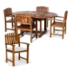 5-Piece Oval Extension Table Dining Chair Set