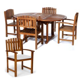 5-Piece Oval Extension Table Dining Chair Set