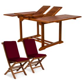 9-Piece Butterfly Extension Table Folding Chair Set