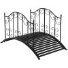 Sturdy Outdoor Rust-Proof 4-Foot Black Metal Arch Garden Bridge - 450 lb Capacity