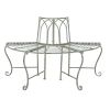 Half-Circle Outdoor Patio Garden Wrought Iron Tree Bench in Antique Green