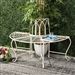 Half-Circle Outdoor Patio Garden Antique White Wrought Iron Tree Bench