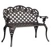 Cast Aluminum Outdoor Garden Bench - Antique Copper