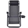 Set of 2 Black Folding Outdoor Zero Gravity Lounge Chair Recliners