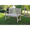 Outdoor Cedar Wood Garden Bench in Natural - 475 lbs Weight Limit