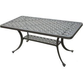 Solid Cast Aluminum 21 x 42 inch Outdoor Patio Dining Table