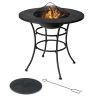 4 in 1 Fire Pit with Grill Cooking BBQ Grate, Ice Bucket, and Dining Table