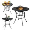 4 in 1 Fire Pit with Grill Cooking BBQ Grate, Ice Bucket, and Dining Table