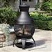 45-inch Black Cast Iron and Steel Outdoor Fire Pit Chimenea