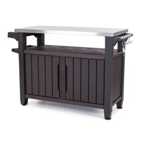Outdoor Grill Party Caster Bar Serving Cart with Storage