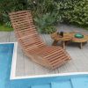 Premium Acacia Wood Rocking Chair - Widened High Back Slatted Seat