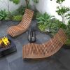 Premium Acacia Wood Rocking Chair - Widened High Back Slatted Seat