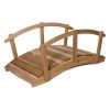 Outdoor Black Metal Arch 8-ft Garden Bridge with Safety Side Rails