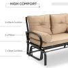 Outdoor Garden Patio Rocking Glider Chair Loveseat - Khaki