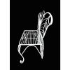 Modern Outdoor Butterfly Garden Bench in White Metal