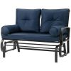 Outdoor Garden Patio Rocking Glider Chair Loveseat - Navy
