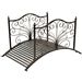 Outdoor 4-ft Heavy Duty Metal Garden Bridge in Black Bronze Finish