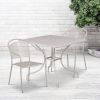 3-Piece Grey Steel Metal Outdoor Patio Furniture Set
