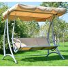 Sturdy 3-Person Outdoor Patio Porch Canopy Swing in Sand