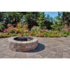 Outdoor Propane Fire Pit with Side Table Tank Holder in Brown PE Rattan