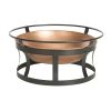 Copper Finish Fire Pit with Black Iron Stand Grate and Poker