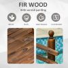 7.5 Ft Wooden Garden Bridge with Hand Rails in Carbonized Finish