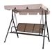 Outdoor 3-Person Canopy Swing for Porch Patio or Deck - Tan