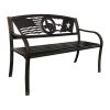 2 Person Texas Star Patriotic USA Flag Outdoor Metal Bench