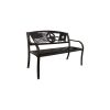 2 Person Texas Star Patriotic USA Flag Outdoor Metal Bench