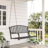Modern Farmhouse Antique Black 2-Person Metal Outdoor Porch Swing