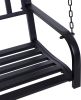 Modern Farmhouse Antique Black 2-Person Metal Outdoor Porch Swing