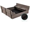 Sturdy Cedar Wood Kids Outdoor Sandbox with Benches - Grey