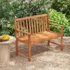 Solid Wood 4-Ft. Outdoor Patio Garden Bench - 800 lbs Weight Capacity