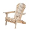 Folding Adirondack Chair for Patio Garden in Natural Wood