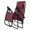 Set of 2 Burgundy Wine Red Folding Outdoor Zero Gravity Lounge Chairs