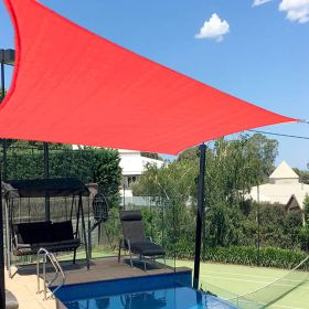 XISHAN 12'X16' Turquoise, Dark Grey, Light Grey, Rust Red, Scarlet, Sand, Beige HDPE Sunshade Sail, 160 Grams (Option: 12X16ft-Scarlet)