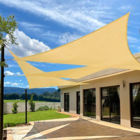 XISHAN 10'X10'X14' Dark Grey, Mocha, Sand, Light Grey HDPE Sunshade Sail, 160 Grams (Option: 10X10X14-Sand)