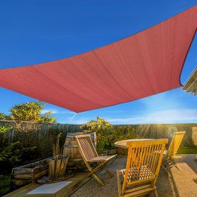 XISHAN 8'X10' Light Grey, Rust Red, Dark Grey HDPE Sunshade Sail, 160 Grams (Option: 8X10ft-Rust Red)