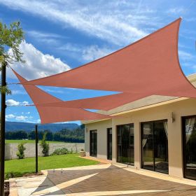 XISHAN 12'X12'X12' Dark Grey, Rust Red, Light Grey, Dark Green, Sand HDPE Sunshade Sail, 160 Grams (Option: 12X12X12ft-Rust Red)