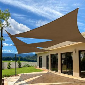 XISHAN 12'X12'X17' Light Grey, Mocha HDPE Sunshade Sail, 160 Grams (Option: 12X12X17ft-Mocha)