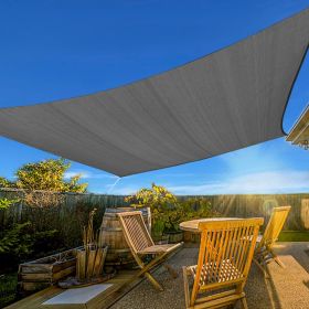 XISHAN 16'X16' Dark Grey, Sand, Light Grey, Cream HDPE Sunshade Sail, 160 Grams (Option: 16X16ft-Dark Grey)