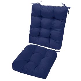 2Pcs/Set 1Pc Back Cushion and 1Pc Seat Cushion Rocking Chair Cushion Upper and Lower Back and Seat Sets (Craftsmanship: Upgraded Version, type: NavyBlue)